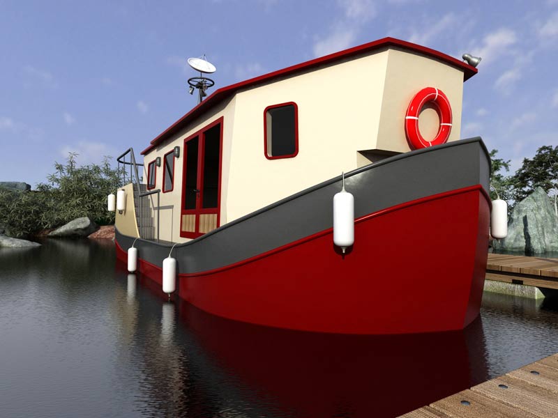 Jabster 3D Visualisation of Le Skerne Galleon Houseboat