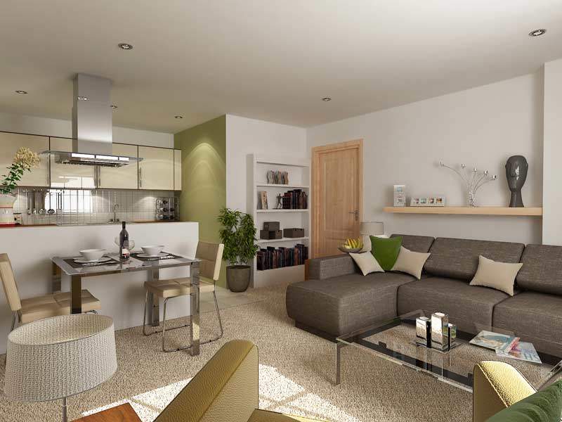 Jabster 3D Visualisation of apartment at Avenham Mills Development in Preston